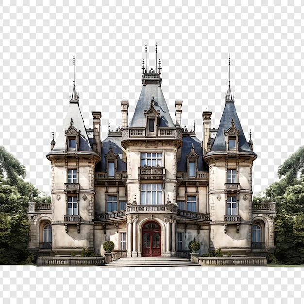 Chateau house isolated on transparent background