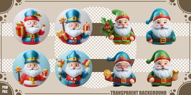 cheerful santa characters for holiday celebrations