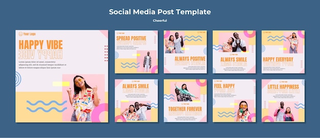 陽気なソーシャルメディアの投稿テンプレート