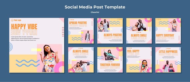 Cheerful social media post template