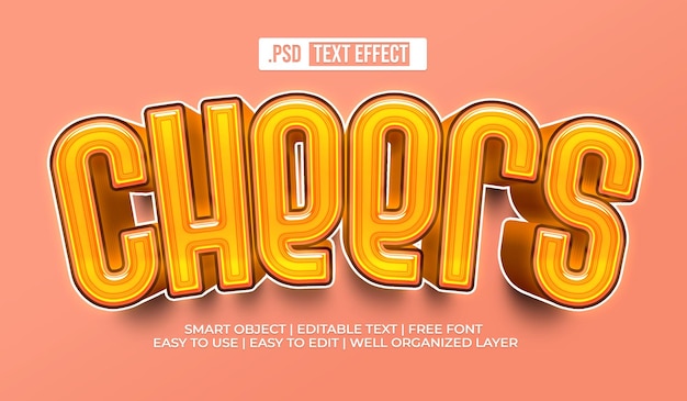 Free PSD cheers text style effect