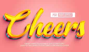 Free PSD cheers text style effect