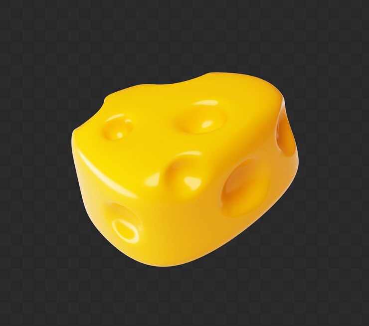 無料PSD チーズブロックと穴の3dイラスト 背景