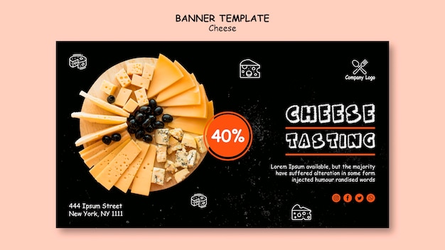 Cheese tasting banner template design