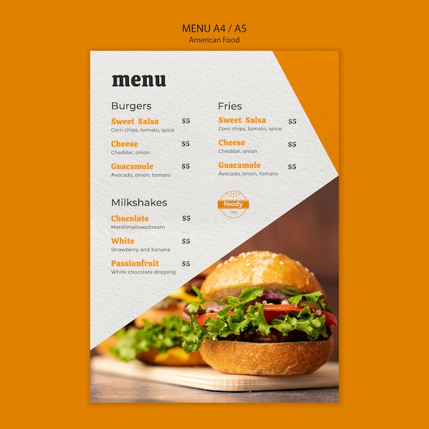 Free PSD cheeseburger and healthy veggies menu