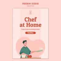 Бесплатный PSD Шеф-повар дома дизайн плаката