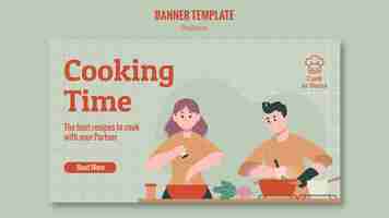 Free PSD chef at home banner design