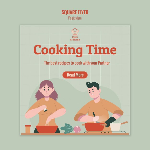 집에서 요리사 전단지 템플릿 디자인