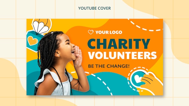 Free PSD children charity event youtube cover template