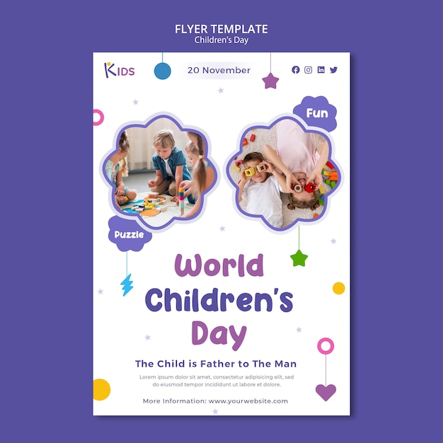 Children day flyer template design