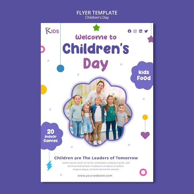 Children day flyer template design