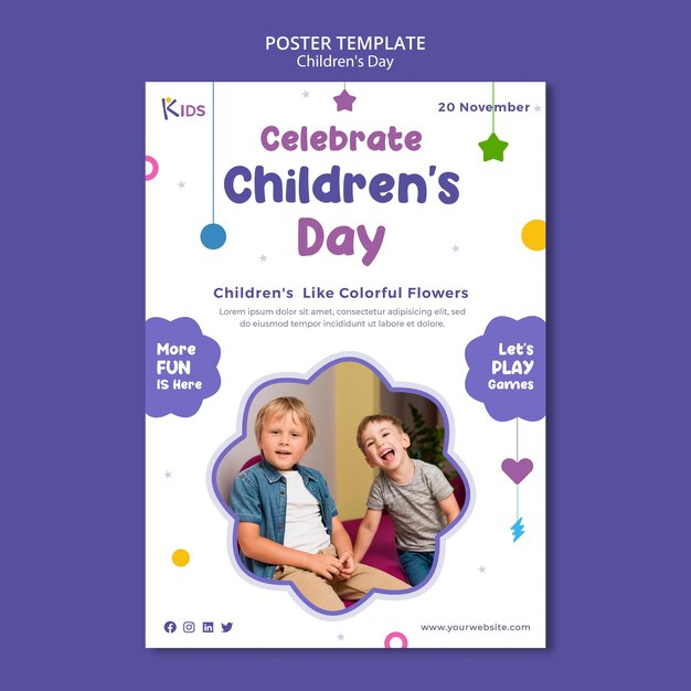 Children day poster template design