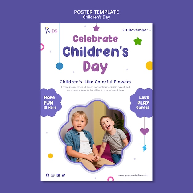 Children day poster template design