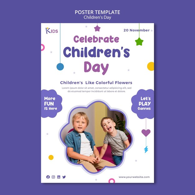 children day poster template design
