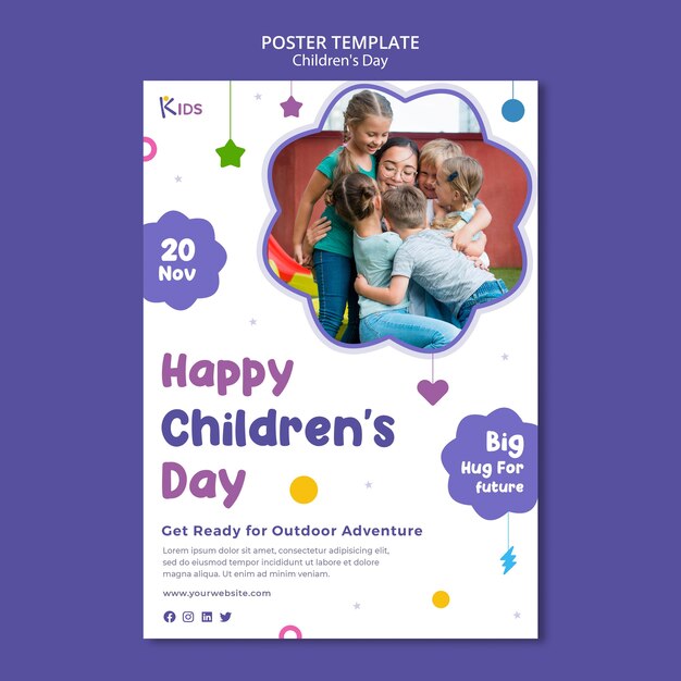 children day poster template design