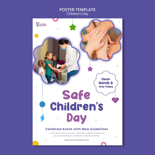 Free PSD children day poster template design