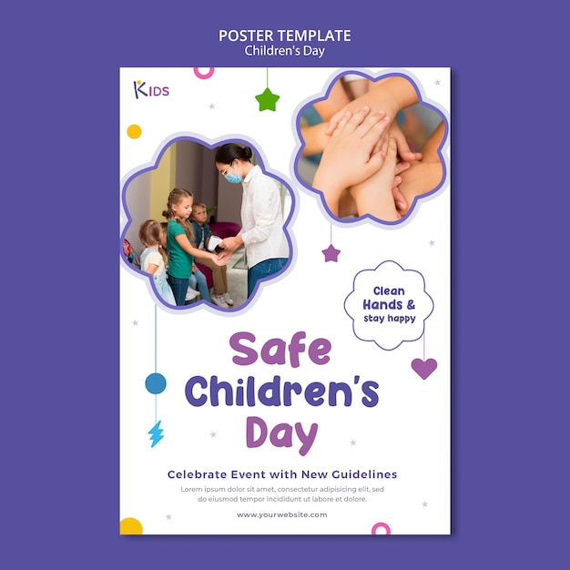 children day poster template design