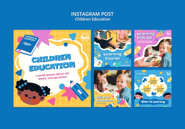 Free PSD children education template design