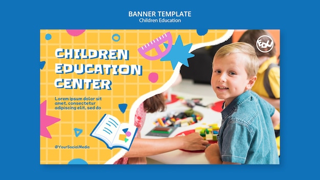 Free PSD children education template design