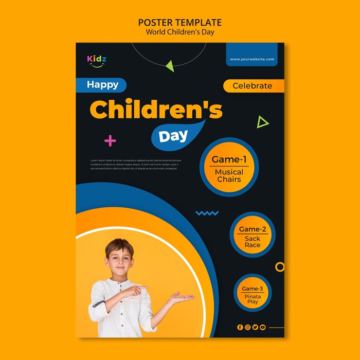 Free PSD children's day ad poster template