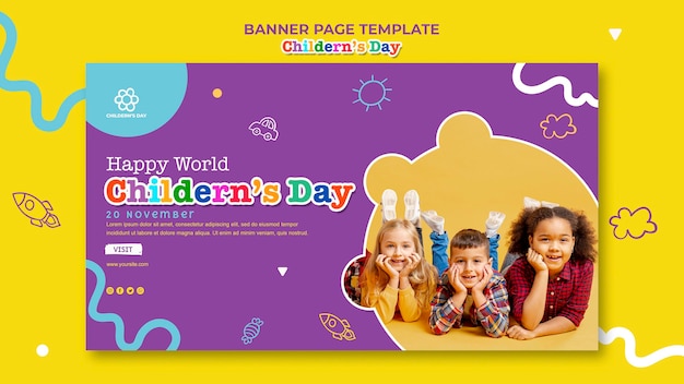 Children's day banner template