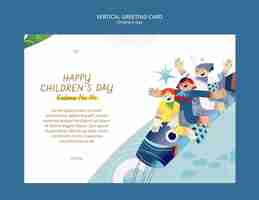 Free PSD children's day celebration greeting card