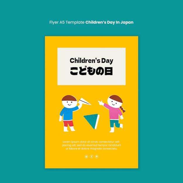 Free PSD children's day celebration poster template