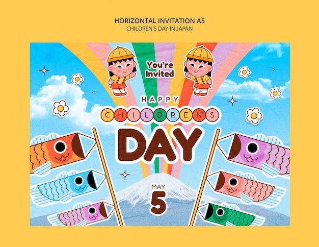 Children's day in japan celebration invitation
