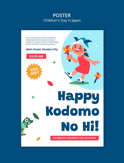 Children's day in japan celebration poster template