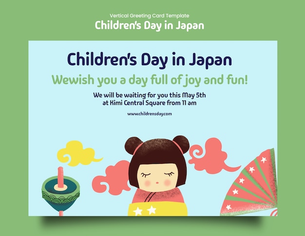 Free PSD children's day in japan template design