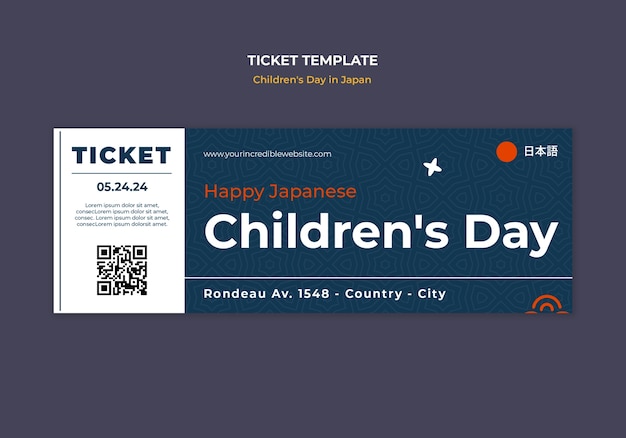 Free PSD children's day in japan template design