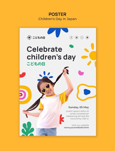 Free PSD children's day in japan template