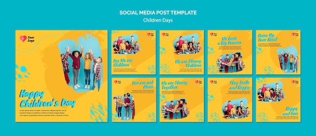 Children’s day social media posts: PSD Templates for free download