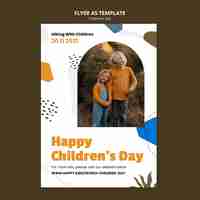 Free PSD children's day vertical print template