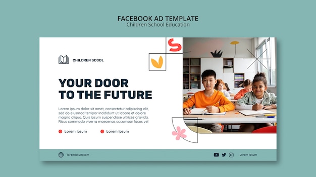 Free PSD children school education facebook template