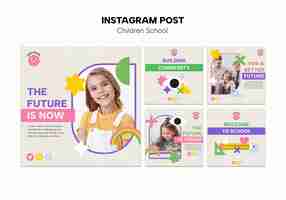 Free PSD children school education instagram posts