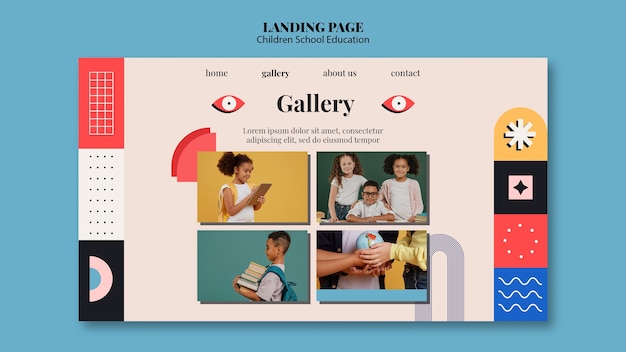 Children school education landing page