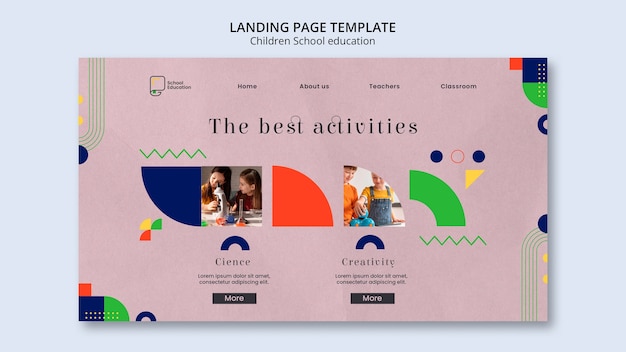 Children school education landing page