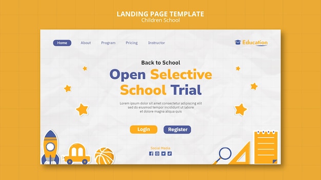 Free PSD children school web template