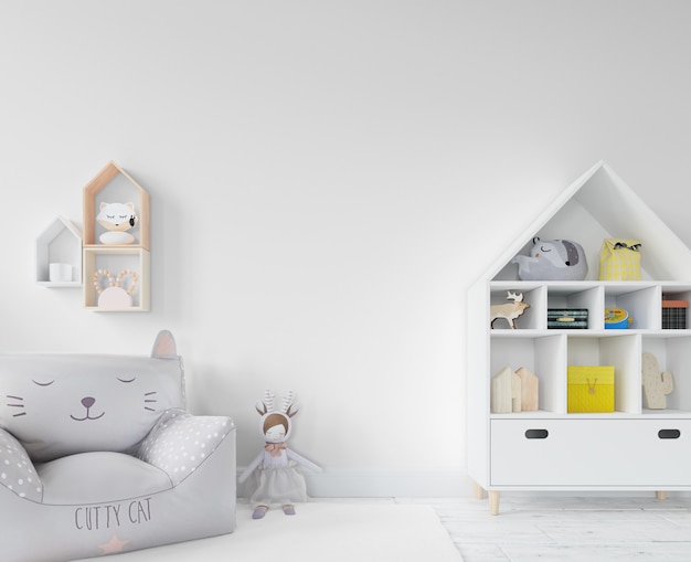 Childroom with shelves and toys