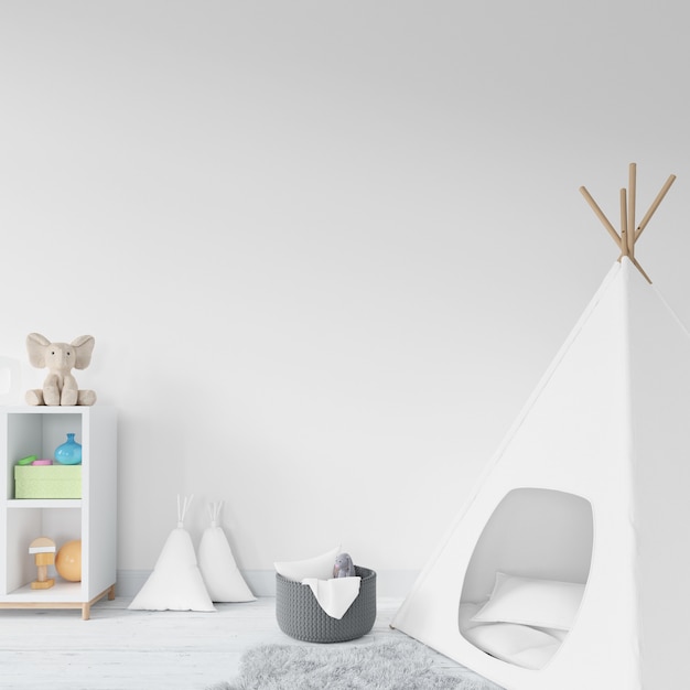 Childroom with white teepee