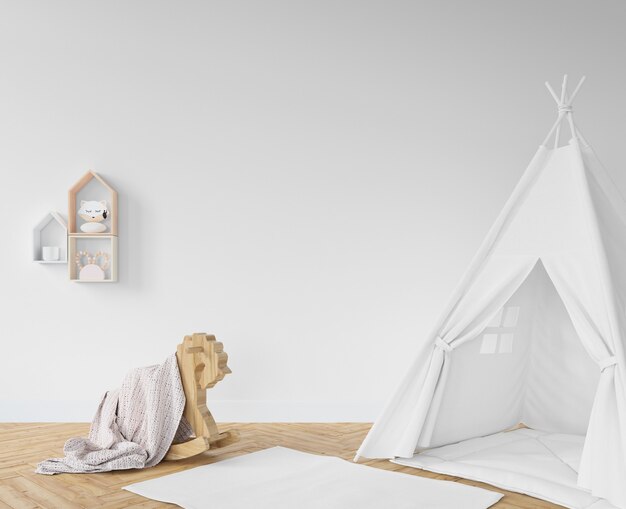 Childroom with white teepee