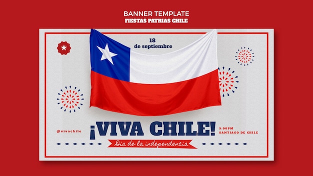 Free PSD chile international day banner design