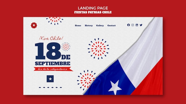 Chile international day landing page design