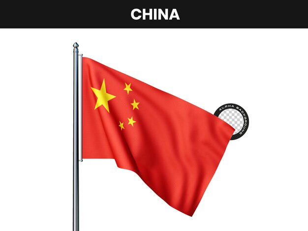 china flag waving on a pole