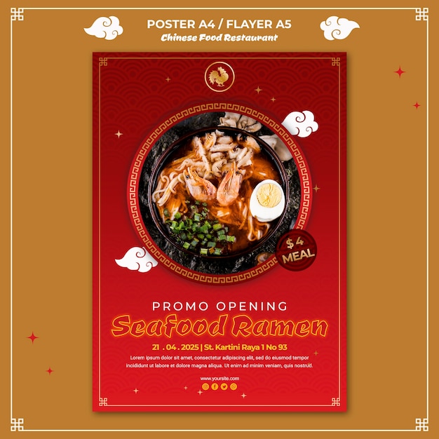 Chinese food poster template