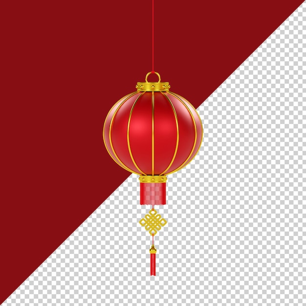 Chinese lantern isolated 3d render Premium Psd