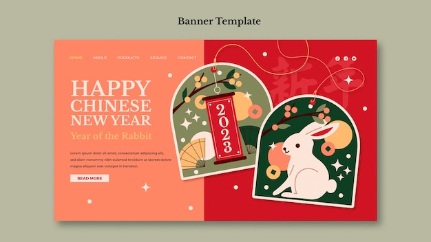 Free PSD chinese new year banner template