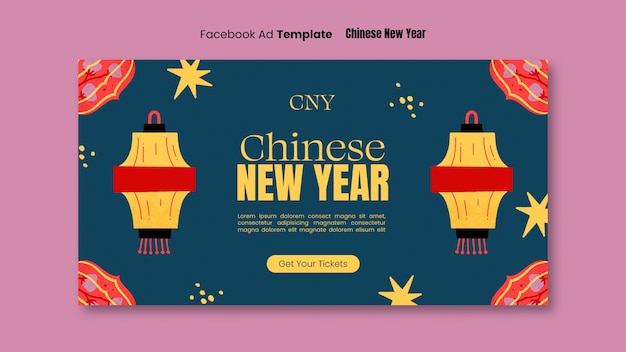 Free PSD chinese new year celebration facebook template