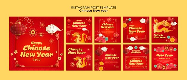 Free PSD chinese new year celebration  instagram posts